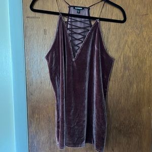 Express strappy velvet tank top